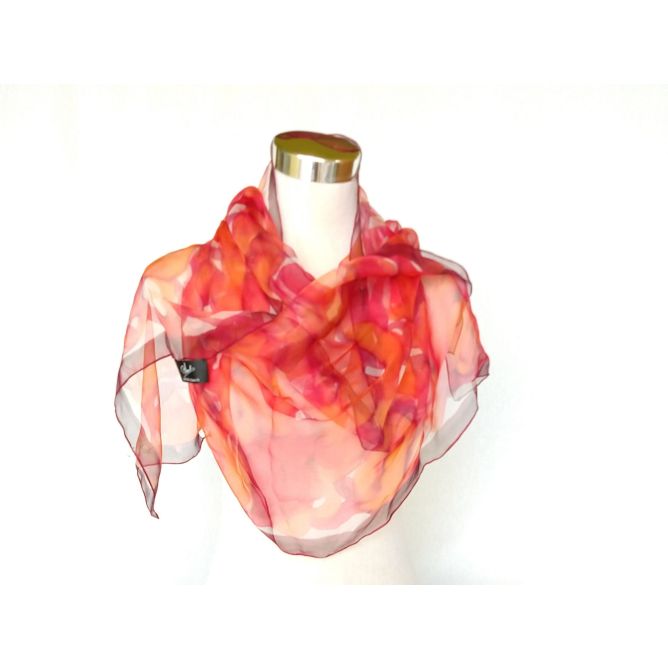 Chal de seda de gasa elegante y colorido: chal ligero para mujer para un atuendo de moda