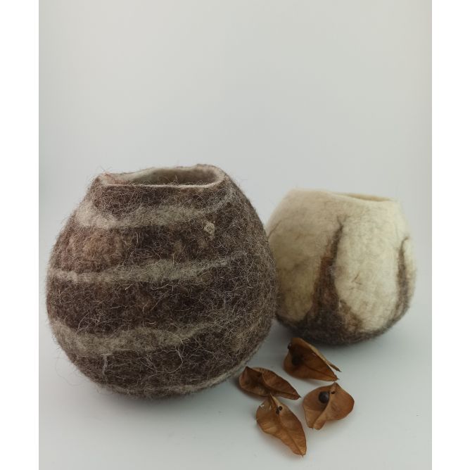 Cuencos de fieltro de lana