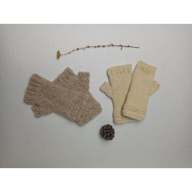 Mitones cortos en lana 100% natural