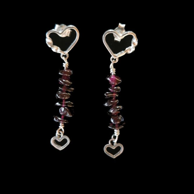 Pendientes Cor con granates