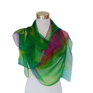 Bufanda de seda de gasa multicolor versátil: chal largo perfecto para mujeres