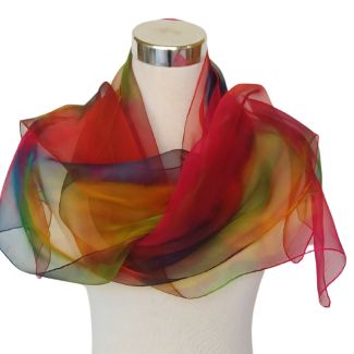 Chal de seda de gasa colorido de alta calidad / Regalo liviano para el Día de la Madre