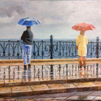 El Balcón bajo la lluvia