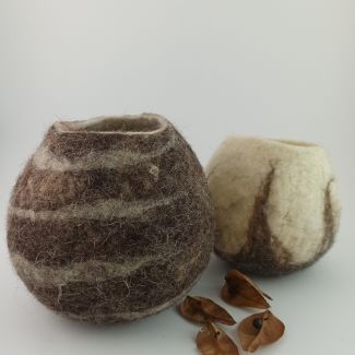 Cuencos de fieltro de lana