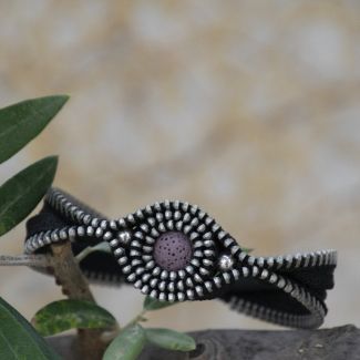 pulsera original, pulsera de cremalleras, pulsera de lav, pulsera con piedra,