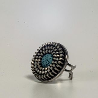 Anillo redondo, anillo lava, anillo cremallera, anillo original, anillo llamativo