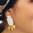 Pendientes Flamenca - resina ecológica platanera 