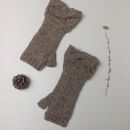 Mitones largo acabados en trenza 100% lana natural de Mallorca