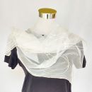 PAÑUELO DE SEDA DE GASA, Chal con diseño floral pintado a mano, Chal de seda blanco, Pañuelo de seda con flores, Chal de boda de verano, 18 x 72 pulgadas