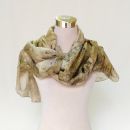 Bufanda de seda floral hecha a mano, chal de seda grande hecho con hojas de árboles, regalo para mujeres amantes de la botánica y la naturaleza, 72x36 pulgadas