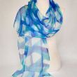 Bufanda de seda de gasa azul abstracta: diseño elegante para eventos formales y fiestas, 18 x 72 pulgadas 6