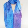 Bufanda de seda pintada a mano en azul verdoso: elegante pañuelo grande / Idea de regalo perfecta para esposa 5