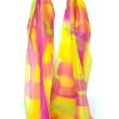 Bufanda de seda colorida con estampados en amarillo y fucsia: arte elegante para llevar puesto - 18 x 72 pulgadas 2