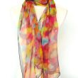 Bufanda de seda colorida pintada a mano, chal de gasa multicolor liviano para mujeres elegantes, regalo de cumpleaños para la mejor amiga 5