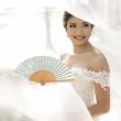 ABANICO BLANCO PARA NOVIA, Abanico pintado a mano, Ideas para organizadores de bodas, Abanico de seda blanca para dama de honor, Abanico para bodas de verano, Regalo de abanico para la novia de la madre