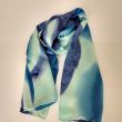 CALENTADOR DE CUELLO PINTADO A MANO, pañuelo de seda natural de satén azul marino para él, corbata de seda de tamaño mediano, pañuelo de moda verde azulado para hombre, regalo para él 8