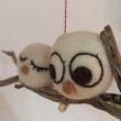 Pareja de búhos  de la suerte Adorno de fieltro Decoración con lana hecho a mano 3